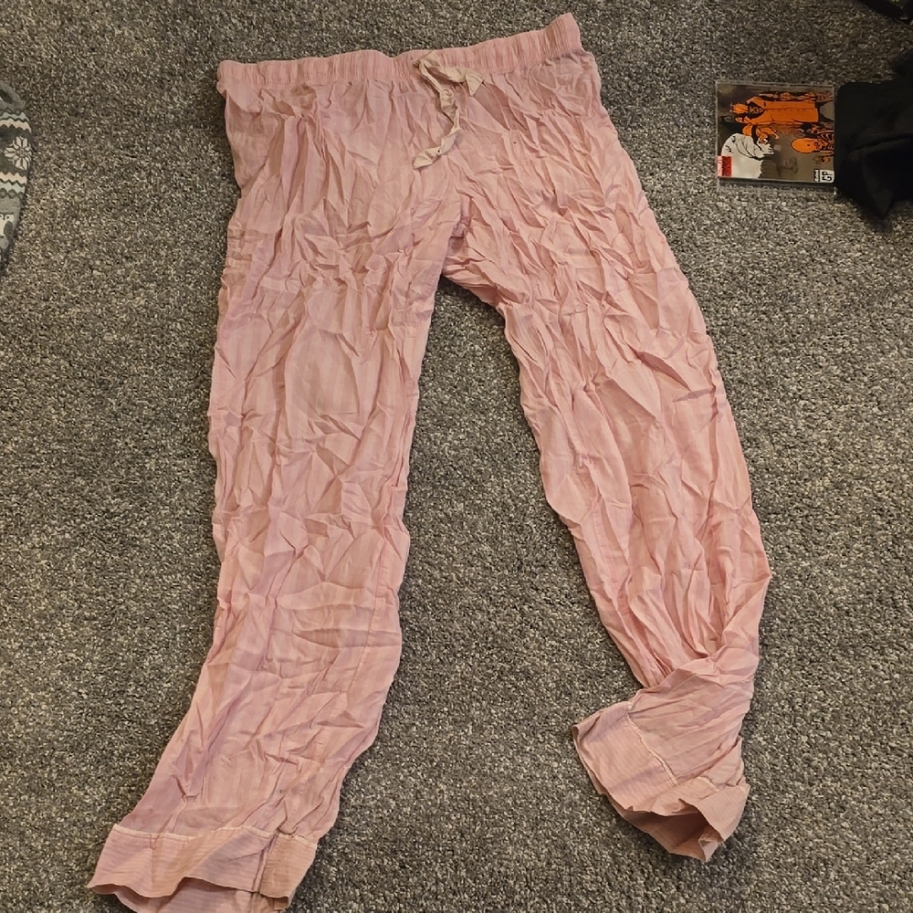 Pink striped VS medium pajama pants